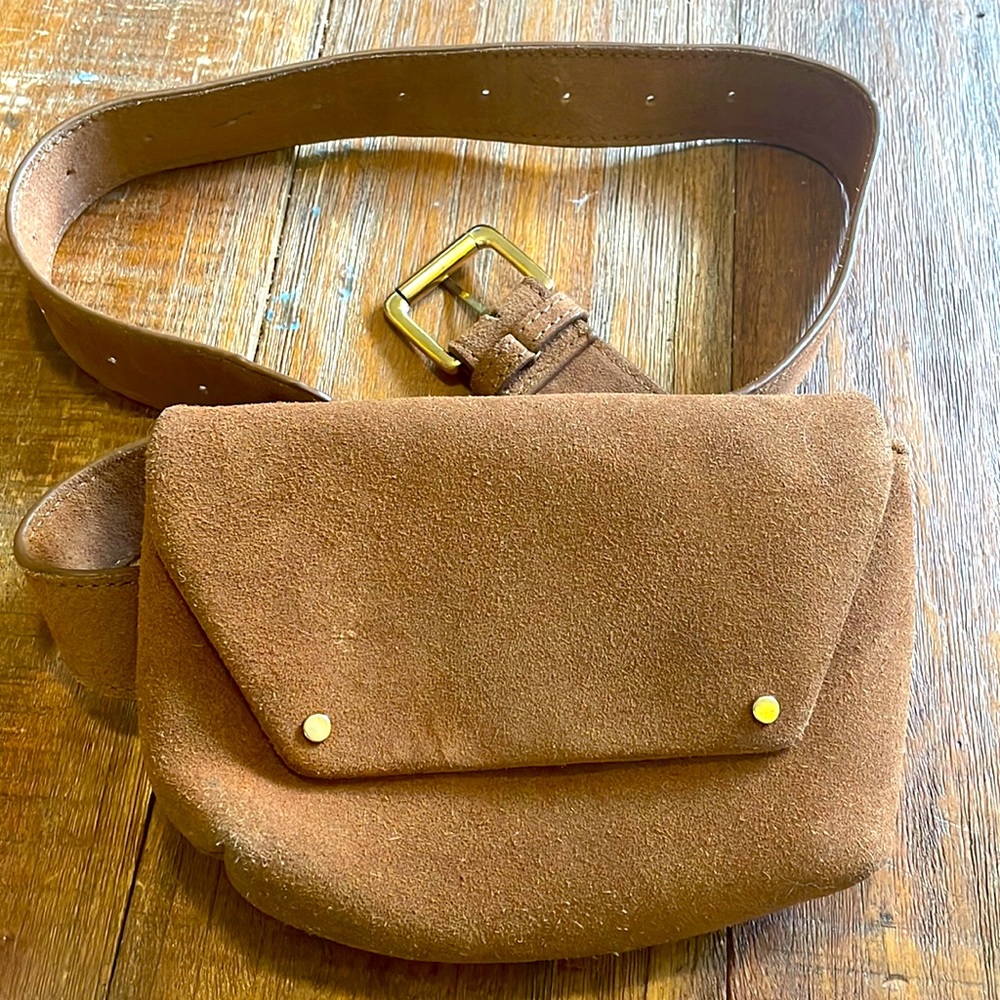 Free People Suede camel colored beige bag